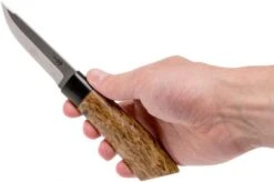 Autine Puukko, Curly Birch, Elmax, Brown RH Sheath -Famous Knife Shop AT PUUKO 06 autine at puuko 06