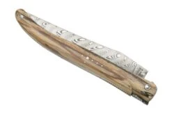 Laguiole En Aubrac Le Perlé 12 Cm L0512WA6J3DB Balbach Damast Full Handle Beech Wood -Famous Knife Shop AUL0512WA6J3DB 04 laguioleaubrac