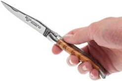 Laguiole En Aubrac 12cm Double Plates, Olive Burl Hand-filed, L0712LLI-FSJ1 -Famous Knife Shop AUL0712LLI FSJ1 07 laguiole en aubrac aul0712lli fsj1 07