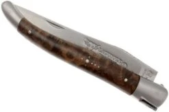 Laguiole En Aubrac 12cm Double Plates, Walnut Burl Hand-filed, L0712LYI-FSB1 -Famous Knife Shop AUL0712LYI FSB1 03 laguiole en aubrac aul0712lyi fsb1 03
