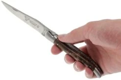 Laguiole En Aubrac 12cm Double Plates, Walnut Burl Hand-filed, L0712LYI-FSB1 -Famous Knife Shop AUL0712LYI FSB1 07 laguiole en aubrac aul0712lyi fsb1 07