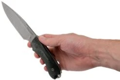 Bradford Guardian 4FE, 3D Black Micarta Guardian 4 M390, Sabre Stonewashed False Edge 4FE-101 -Famous Knife Shop BDK 4FE 101 06 bradford knives