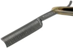 Böker Manufaktur Damascus Horn Straight Razor 140523DAM -Famous Knife Shop BO140523DAM 03 boker