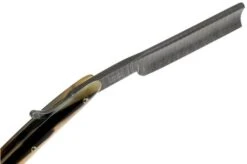 Böker Manufaktur Damascus Horn Straight Razor 140523DAM -Famous Knife Shop BO140523DAM 04 boker