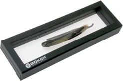 Böker Manufaktur Damascus Horn Straight Razor 140523DAM -Famous Knife Shop BO140523DAM 06 boker