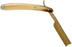 Böker Manufaktur Damascus Horn Straight Razor 140524DAM -Famous Knife Shop BO140524DAM 02 boker