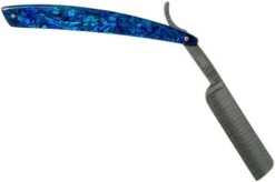 Böker Manufaktur Damascus Paua 140525DAM Straight Razor -Famous Knife Shop BO140525DAM 02 boker