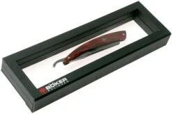 Böker Manufaktur Damascus Curly Birch 140610DAM Straight Razor -Famous Knife Shop BO140610DAM 07 boker