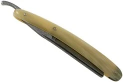 Böker Manufaktur Damascus Horn Straight Razor 140623DAM -Famous Knife Shop BO140623DAM 06 boker
