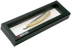 Böker Manufaktur Damascus Horn Straight Razor 140623DAM -Famous Knife Shop BO140623DAM 07 boker