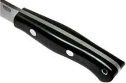 Bark River Aurora Hunter CPM 3V, Black Canvas Micarta, Brown Sheath -Famous Knife Shop BRK06 128BRKC 05 bark river knives