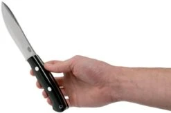 Bark River Aurora Hunter CPM 3V, Black Canvas Micarta, Brown Sheath -Famous Knife Shop BRK06 128BRKC 06 bark river knives