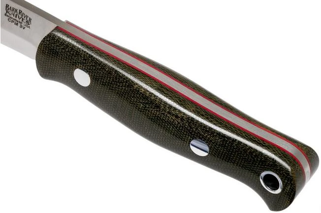Bark River Bushcrafter I CPM 3V, Green Canvas Micarta, Red Liners 7 Bark River Bushcrafter I CPM 3V, Green Canvas Micarta, Red Liners - Image 5