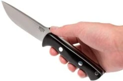 Bark River Bravo 1 A2, Black G10, Brown Sheath -Famous Knife Shop BRK07 111BRKG 06 bark river brk07 111brkg 06