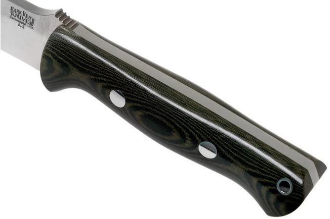 Bark River Bravo 1 A2 Black & Green Linen Micarta Bushcraft Knife 7 Bark River Bravo 1 A2 Black & Green Linen Micarta Bushcraft Knife - Image 5