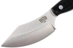 Bark River JX6 Companion A2, Black Canvas Micarta, Brown Sheath -Famous Knife Shop BRK10 112BRKC 03 bark river brk10 112brkc 03