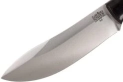 Bark River Kalahari Hunter A2, Black Canvas Micarta, Brown Sheath -Famous Knife Shop BRK12 112BRKC 03 bark river brk12 112brkc 03