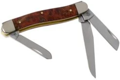 Case Medium Stockman Autumn Maple Burl Wood, 11541, 7318 SS Pocket Knife -Famous Knife Shop CE11541 02 case