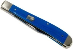 Case Slimline Trapper Blue G10 Smooth, 16746, 101048 SS Pocket Knife -Famous Knife Shop CE16746 04 case