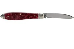 Case Tear Drop Bose Burgundy Smooth Kirinite, Fluted Bolsters, 23182, TB101028 SS Pocket Knife -Famous Knife Shop CE23182 02 case
