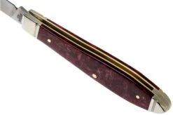 Case Tear Drop Bose Burgundy Smooth Kirinite, Fluted Bolsters, 23182, TB101028 SS Pocket Knife -Famous Knife Shop CE23182 03 case