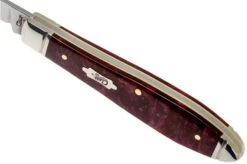 Case Tear Drop Bose Burgundy Smooth Kirinite, Fluted Bolsters, 23182, TB101028 SS Pocket Knife -Famous Knife Shop CE23182 04 case