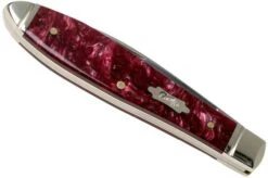 Case Tear Drop Bose Burgundy Smooth Kirinite, Fluted Bolsters, 23182, TB101028 SS Pocket Knife -Famous Knife Shop CE23182 05 case