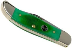 Case Pocket Hunter Clover Green Bone, Sawcut Jig, 23211, 61165 SS Pocket Knife -Famous Knife Shop CE23211 04 case