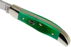 Case Pocket Hunter Clover Green Bone, Sawcut Jig, 23211, 61165 SS Pocket Knife -Famous Knife Shop CE23211 06 case