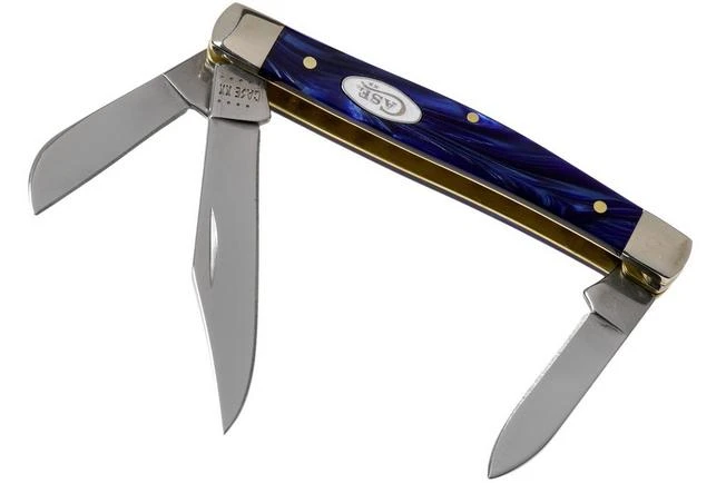 Case Medium Stockman Blue Pearl Kirinite, 23442, 10344 SS Pocket Knife 3 Case Medium Stockman Blue Pearl Kirinite, 23442, 10344 SS Pocket Knife