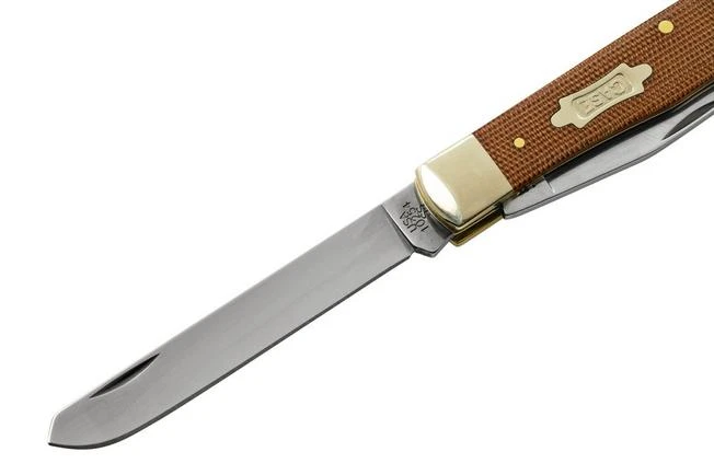 Case Trapper, Smooth Natural Canvas Micarta, 23690, 10254 SS, Pocket Knife 5 Case Trapper, Smooth Natural Canvas Micarta, 23690, 10254 SS, Pocket Knife - Image 3