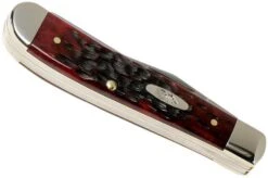 Case Mini Trapper Crimson Red Peach Seed Jigged Bone, 27381, 6207 SS Pocket Knife -Famous Knife Shop CE27381 04 case