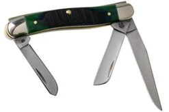 Case Medium Stockman Hunter Green Bone, Sawcut, 27664, 6318 SS Pocket Knife -Famous Knife Shop CE27664 02 case