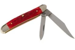 Case Medium Jack Dark Red Bone, Peach Seed Jig, 31955, 62087 CV Pocket Knife -Famous Knife Shop CE31955 02 case knives