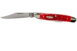 Case Medium Jack Dark Red Bone, Peach Seed Jig, 31955, 62087 CV Pocket Knife -Famous Knife Shop CE31955 03 case knives