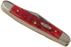 Case Medium Jack Dark Red Bone, Peach Seed Jig, 31955, 62087 CV Pocket Knife -Famous Knife Shop CE31955 04 case knives