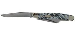 Case Medium Stockman White & Black Carbon Fibre-G10 Weave Smooth, 38923, 10318 SS Pocket Knife -Famous Knife Shop CE38923 03 case