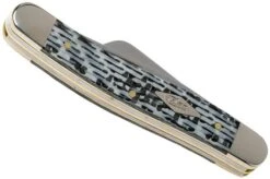 Case Medium Stockman White & Black Carbon Fibre-G10 Weave Smooth, 38923, 10318 SS Pocket Knife -Famous Knife Shop CE38923 04 case