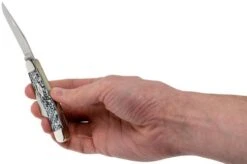 Case Medium Stockman White & Black Carbon Fibre-G10 Weave Smooth, 38923, 10318 SS Pocket Knife -Famous Knife Shop CE38923 05 case