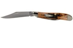 Case Peanut Brown Bone, Peach Seed Jig, 42656, 6220 SS Pocket Knife -Famous Knife Shop CE42656 03 case