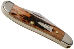 Case Peanut Brown Bone, Peach Seed Jig, 42656, 6220 SS Pocket Knife -Famous Knife Shop CE42656 04 case