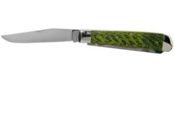 Case Trapper Green & Black Carbon Fibre-G10 Weave Smooth, 50710, 10254 SS Pocket Knife -Famous Knife Shop CE50710 03 case