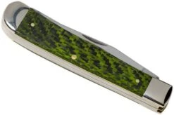 Case Trapper Green & Black Carbon Fibre-G10 Weave Smooth, 50710, 10254 SS Pocket Knife -Famous Knife Shop CE50710 04 case