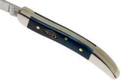 Case Small Texas Toothpick Mediterranean Blue Bone, Smooth, 52804, 610096 SS Pocket Knife -Famous Knife Shop CE52804 06 case