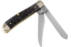 Case Mini Trapper Pocket Worn Grey Bone, Crandall Jig, 58414, 6207 CV Pocket Knife -Famous Knife Shop CE58414 02 case knives