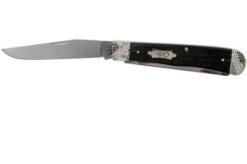 Case Trapper Ebony Wood, Worked Bolsters, 59670, 7254 SS Pocket Knife -Famous Knife Shop CE59670 03 case