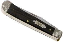 Case Trapper Ebony Wood, Worked Bolsters, 59670, 7254 SS Pocket Knife -Famous Knife Shop CE59670 04 case