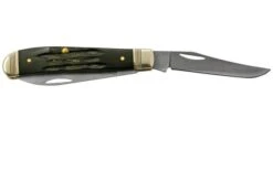Case Mini Trapper Buffalo Horn 65093, S35VN Pocket Knife -Famous Knife Shop CE65093 02 case