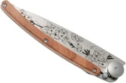 Deejo Tattoo 37g, Rosewood, Cherry Blossom 1CB017-R Pocket Knife -Famous Knife Shop DJ1CB017 R 04 deejo