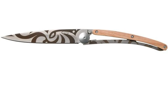 Deejo Tattoo 37g, Juniper Wood, Tribal 1CB020 Pocket Knife 3 Deejo Tattoo 37g, Juniper Wood, Tribal 1CB020 Pocket Knife